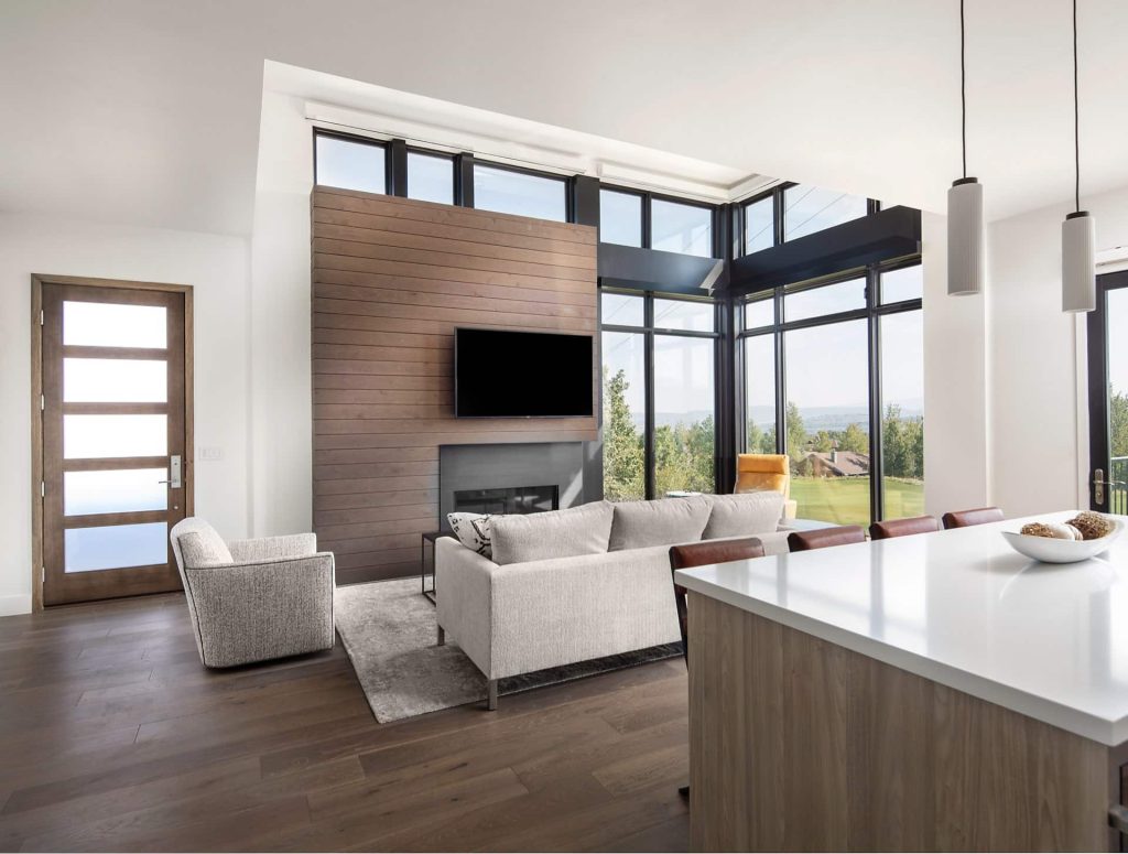 Viridian Townhomes living room - architectural design by Elliott Workgroup