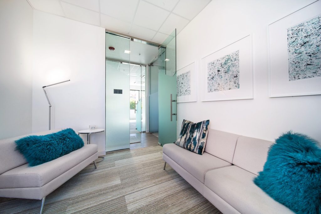 Counseling center reception, Christian Center of Park City, architectural design by Elliott Workgroup