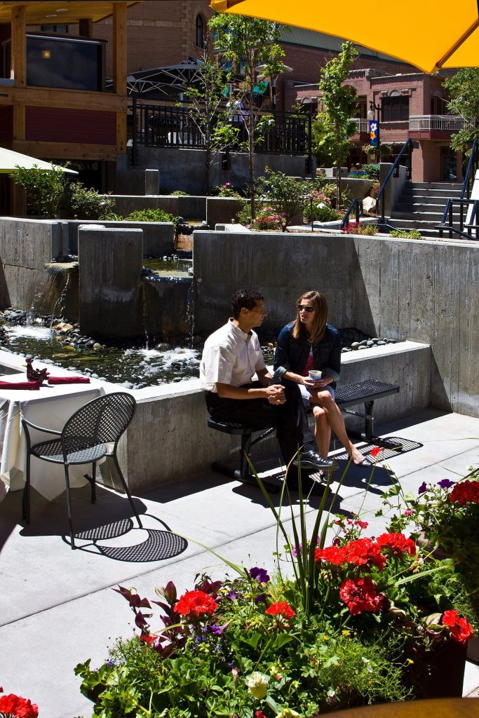 Patio, Sky Lodge on Main, architectural design by Elliott Workgroup