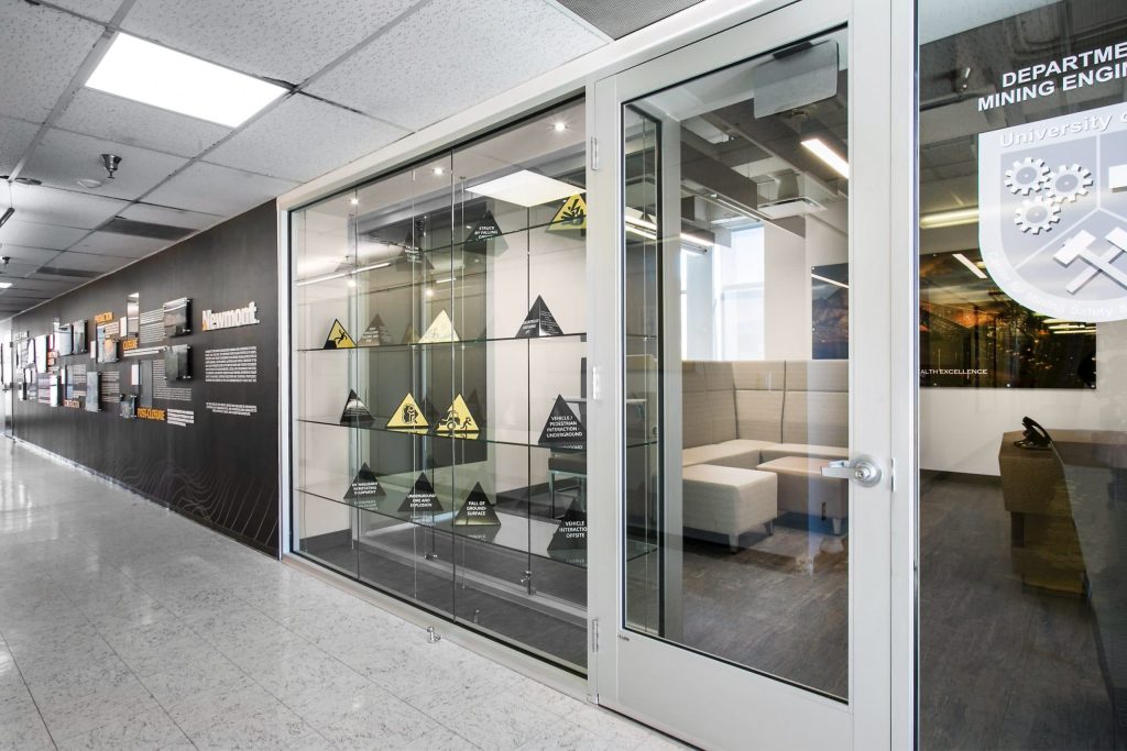 Hallway in the University of Utah Newmont Safety Classroom, architectural design by Elliott Workgroup