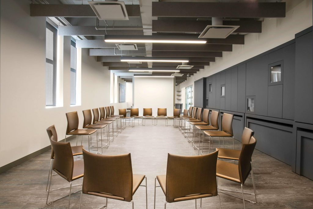 Classroom in the University of Utah Newmont Safety Classroom, architectural design by Elliott Workgroup