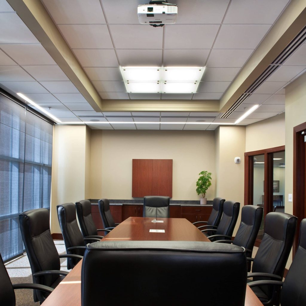 Conference room in Zions Bank Financial Center, architectural design by Elliott Workgroup