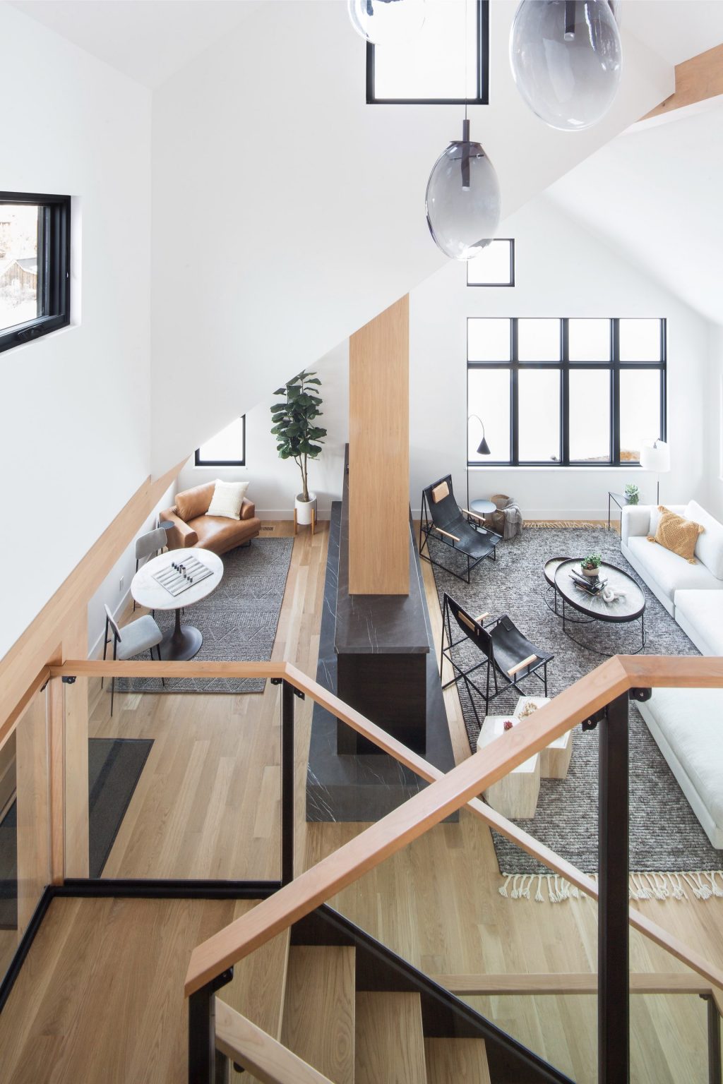 Living room, Lilac Hill Duplex Addition, architectural design by Elliott Workgroup